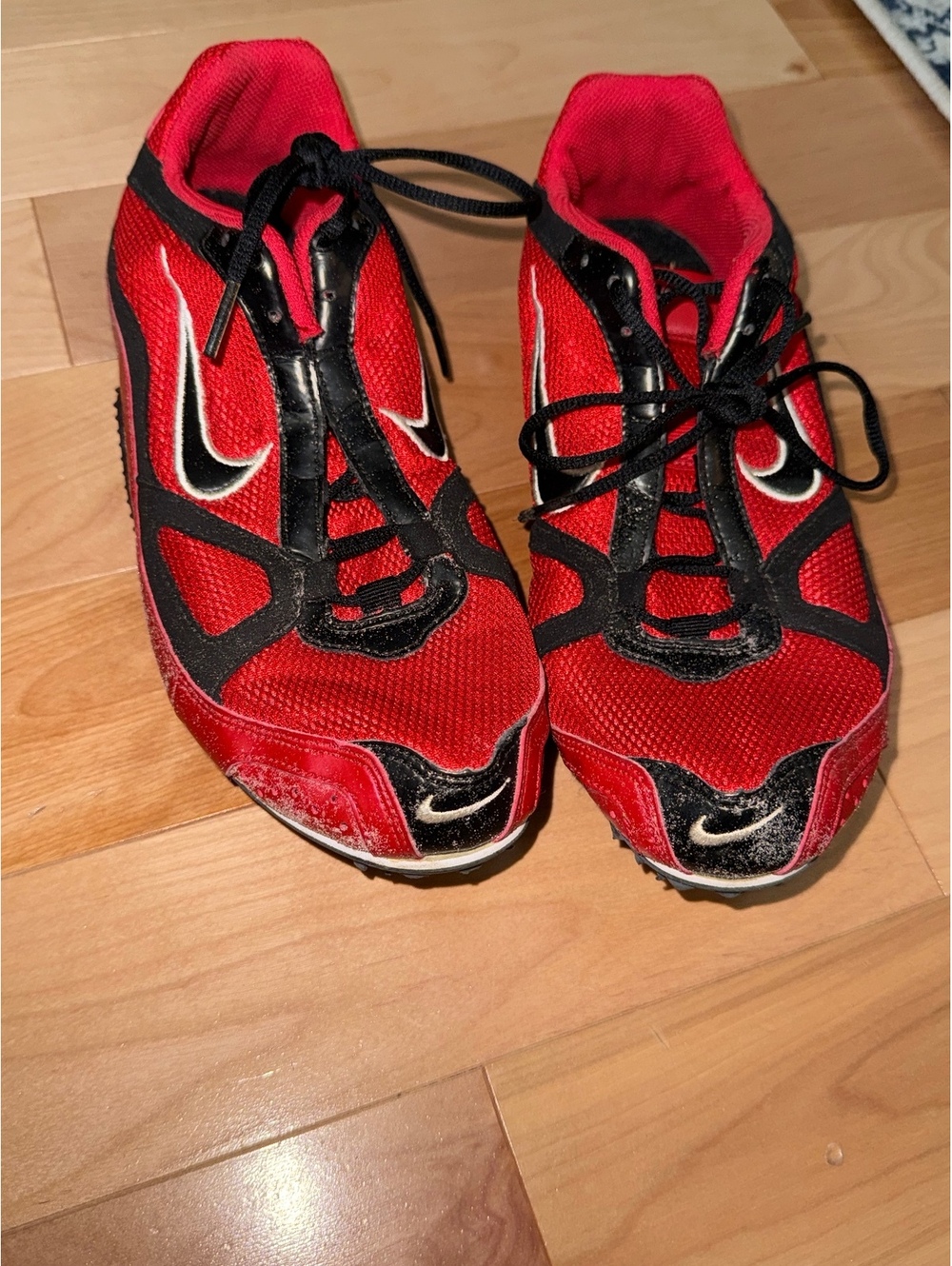 Nike Bowerman Series Red and Black Track Spikes Size 7.5